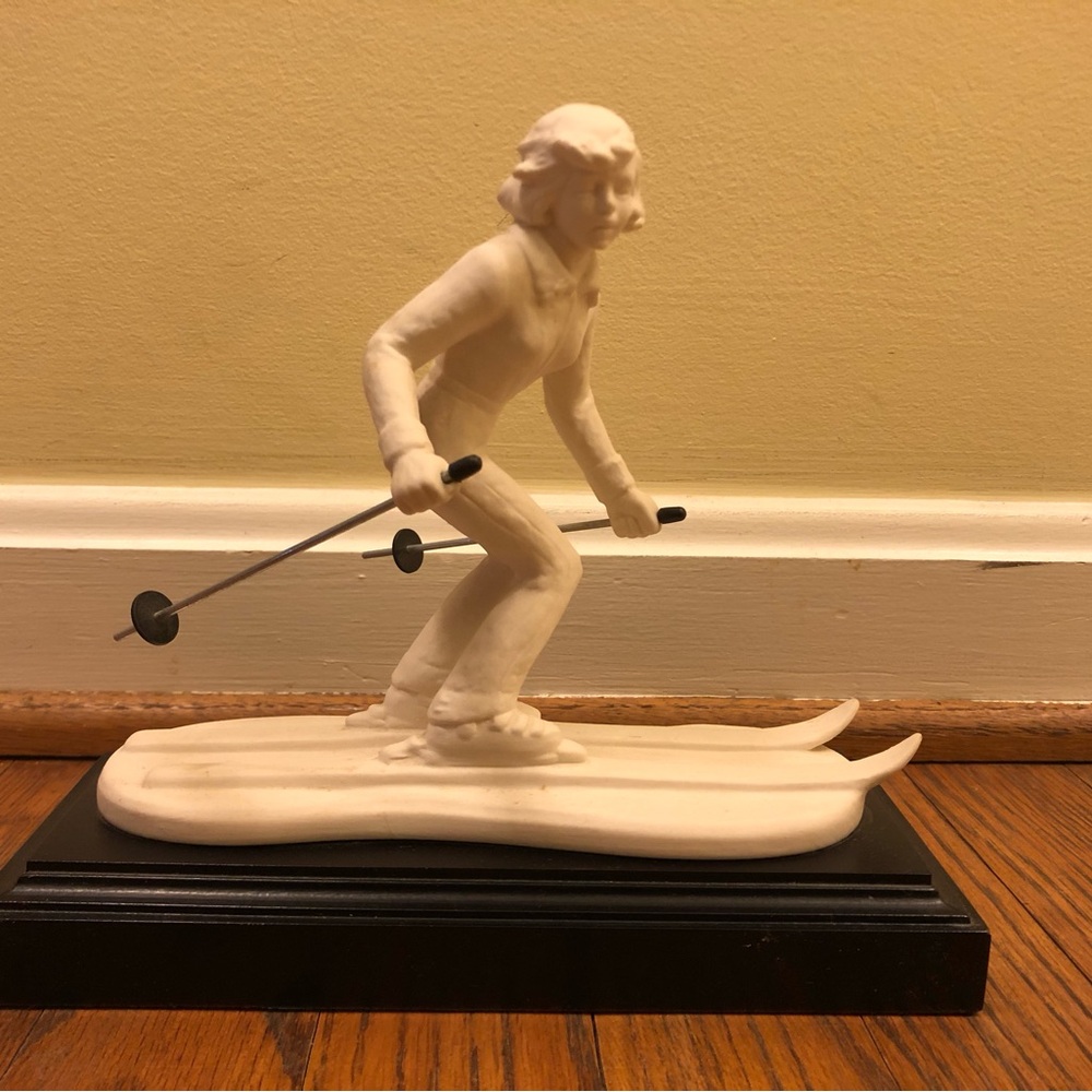 Vintage limited edition porcelain girl skier